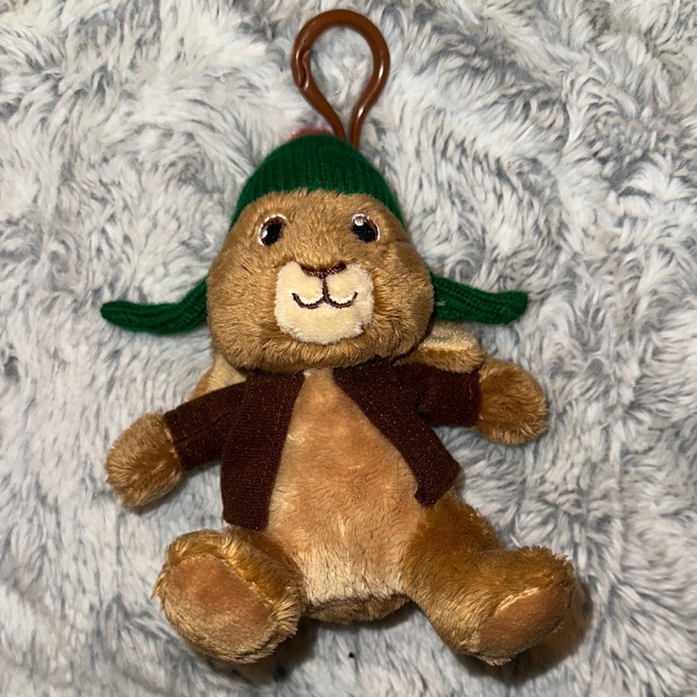 Gund Peter Rabbit Benjamin Bunny Plush Backpack Clip Green Hat 4048621 2015 NWOT